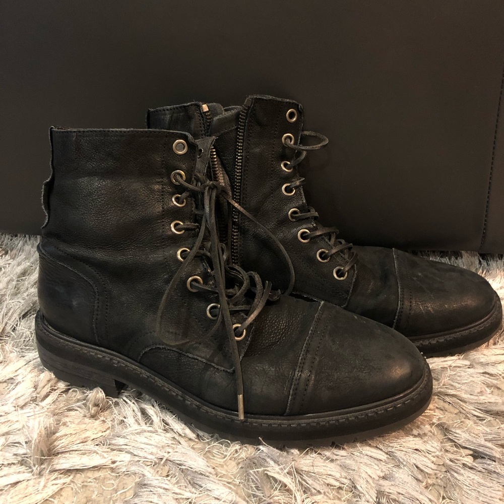 All Saints military distressed cropped boot